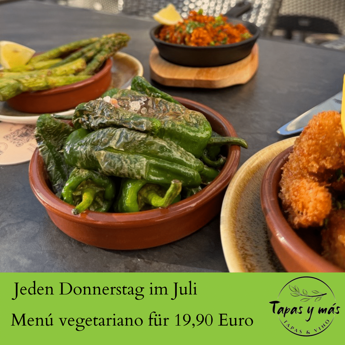 Juli-Aktion: Menú vegetariano